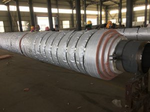 鋼套鋼保溫鋼管生産中